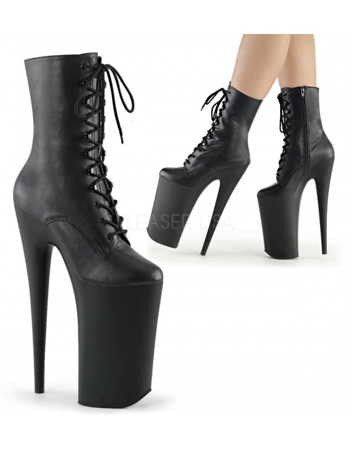 ladies black lace up ankle boots
