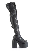 Black Chunky Platform Thigh High Boots