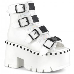 Ashes Womens White Platform Sandal