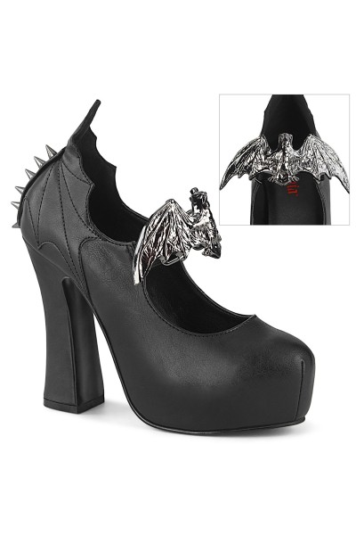 Demon Bat Black Mary Jane Pumps