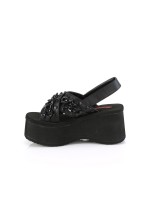 Chained Black Faux Leather Gothic Sandal