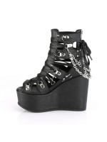 Pentagram Charm Poison Black Cage Ankle Bootsie