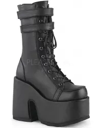 Black Matte Platform Chunky Heel Boots