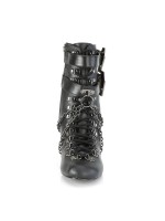 Coffin Buckled Granny Gothic Black Ankle Boots