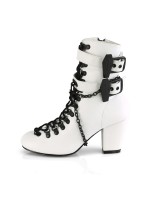 Coffin Buckled Granny Gothic White Ankle Boots