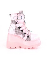 Pink Wedge Heel Shaker Ankle Boots