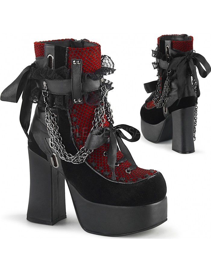 black boots red heel