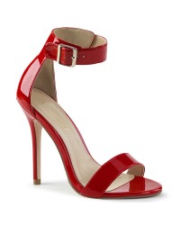 Amuse Red High Heel Ankle Strap Sandal