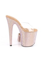 Bejeweled Rose Gold 8 Inch High Platform Sandal