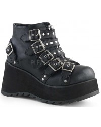 Scene Buckled Black Ankle Boots