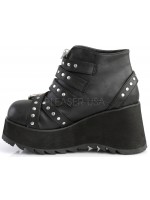 Scene Buckled Black Ankle Boots