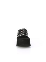 Spider Studded Black Patent Platform Mule