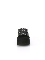 Spider Studded Black Platform Mule