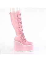 Swing Transparent Pink Womens Platform Boots