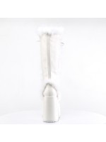 White Faux Fur Camel-311 Platform Knee Boot