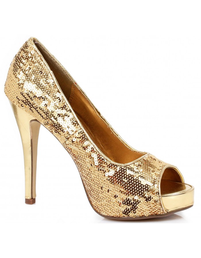 gold open toe high heels