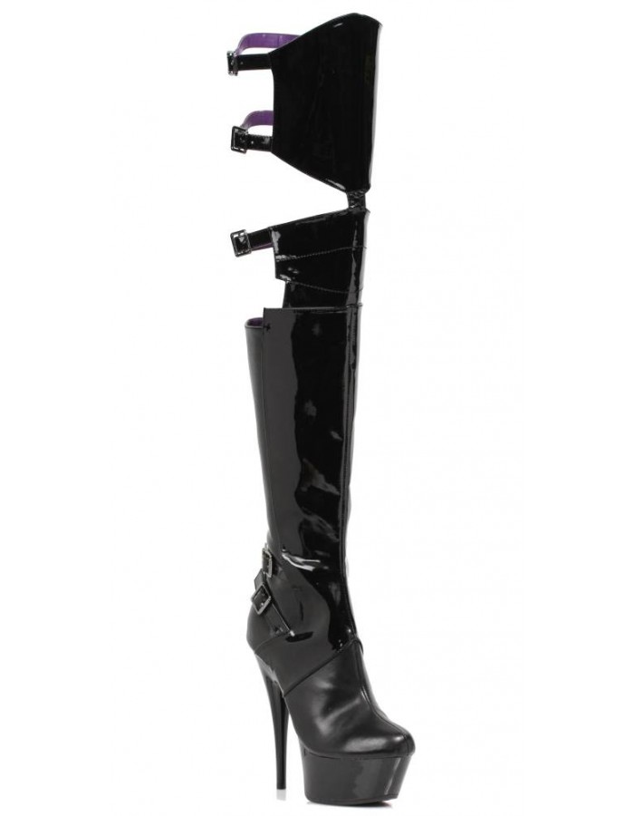 thigh high leather platform boots