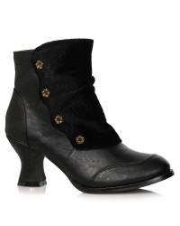 Viola Black Victorian Ankle Boot for Women