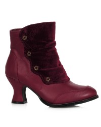 Viola Burgundy Victorian Ankle Boot for Women