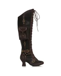 Ingrid Multi Pocket Steampunk Womens Black Boots