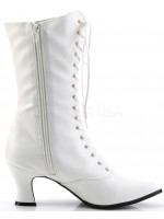 White Victorian Steampunk Ankle Boots