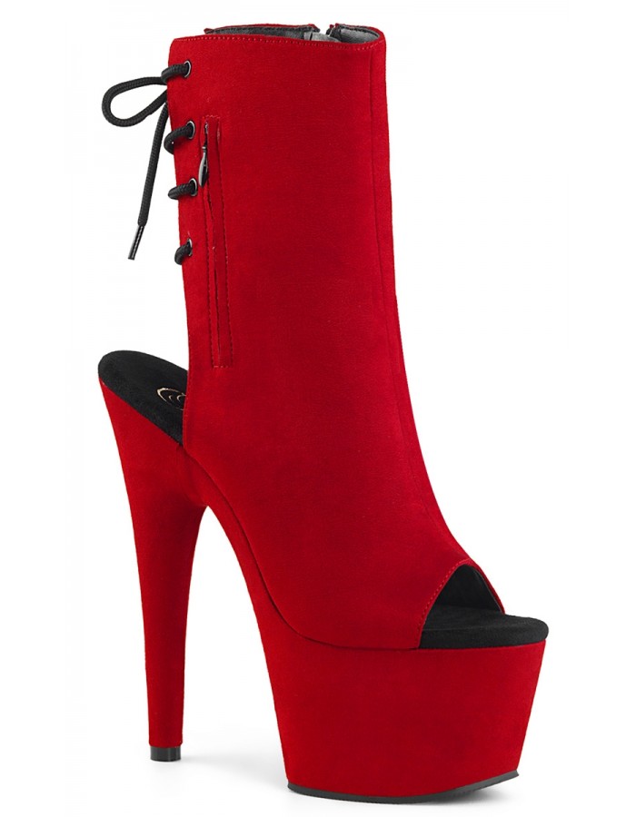 peep toe red boots