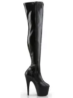 Adore Black Matte Thigh High Platform Boots