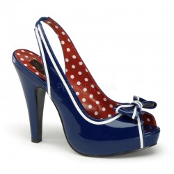 Bettie Navy Blue Patent Slingback Pump