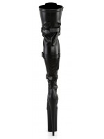 Beyond Black 10 Inch Buckled Thigh High Boots