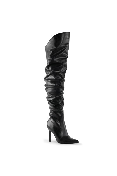 Classique Black Scrunch Thigh High Boot