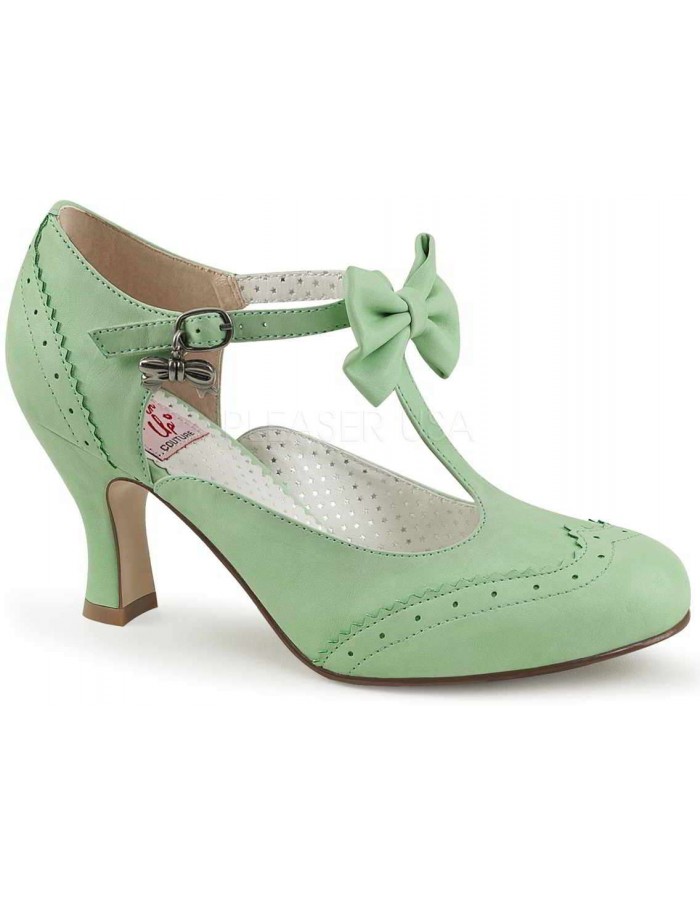 green t strap heels