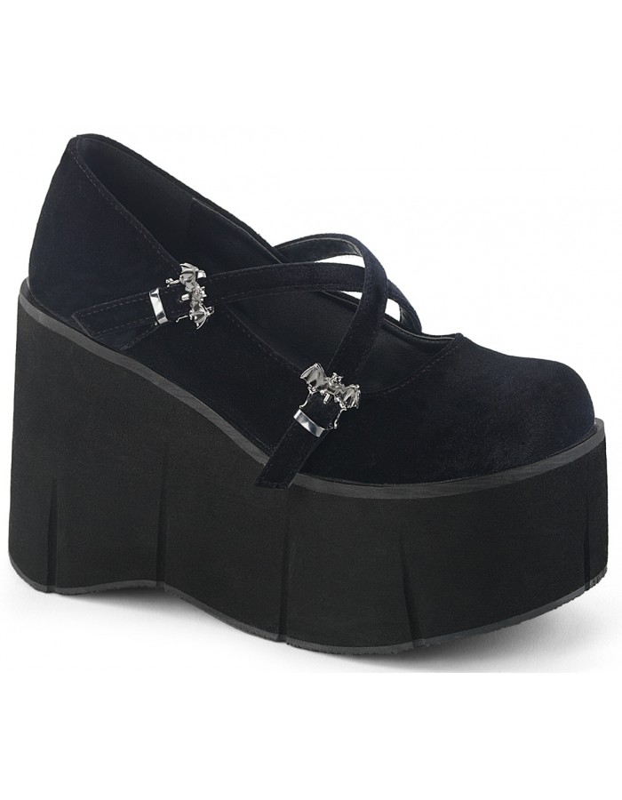 black velvet platform trainers