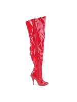 Seduce Red Patent Wide Calf Thigh High Boots