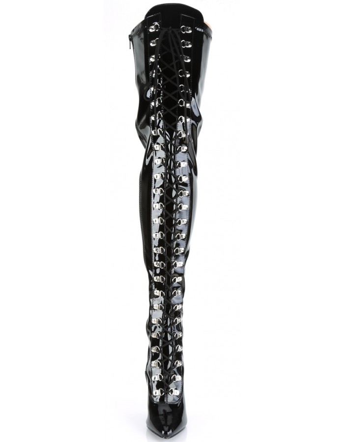 lace front thigh high boots