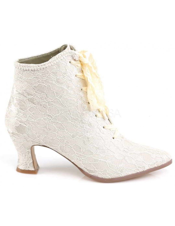 Victorian Jane Champagne Lace Ankle Boot | Steampunk, Wedding Shoes