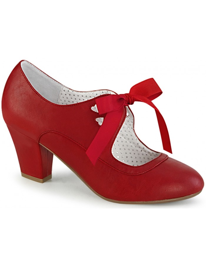 red leather mary janes